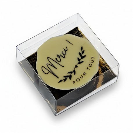 Etui Palets chocolat personnalisés "Merci"