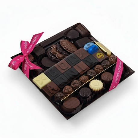 Carré chocolat "bon anniv"