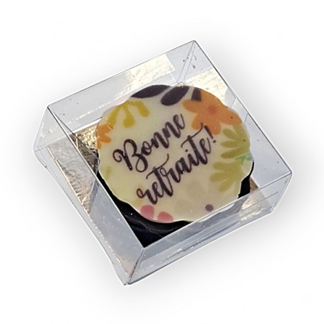 5 Etuis Palets chocolat personnalisés "Bonne retraite"