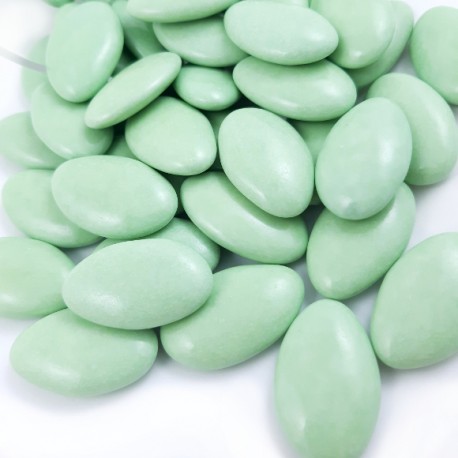 Dragées chocolat 70% vert givré 500gr