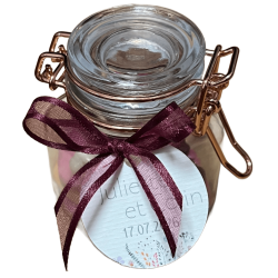 Contenant en verre cylindrique 8 amandes avola/ 8 amandes Chocolat