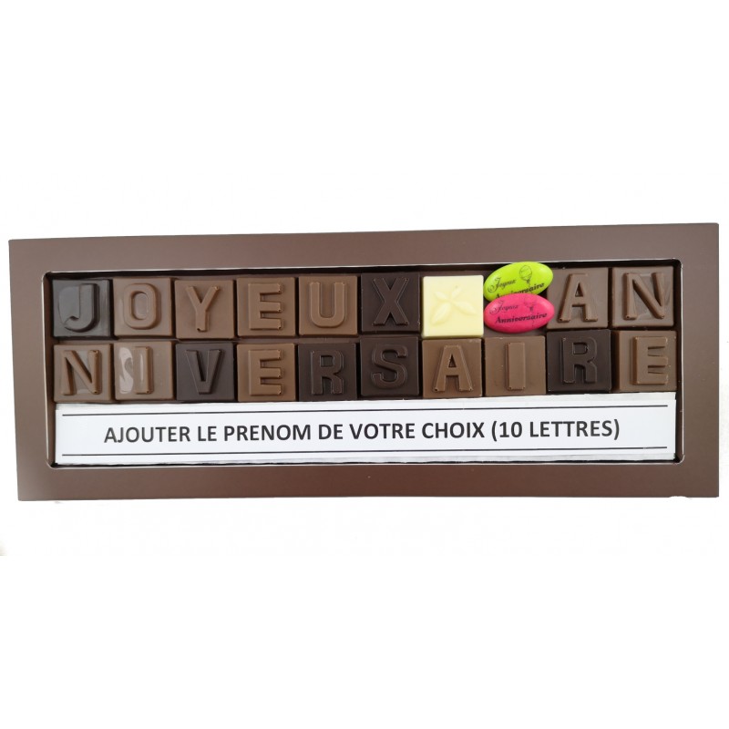 Message en chocolat à personnaliser